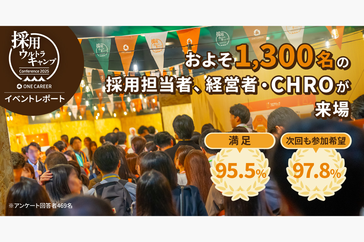 【 “採用ウルトラキャンプ” 開催レポート＆イベントデータ 】およそ1,300名の採用担当者、経営者・CHROが京都に集結。95.5%がイベントに満足、97.8％が「来年も参加したい」と回答